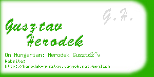 gusztav herodek business card